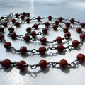 Ravenstone The Red Jasper Bead Necklace | Silver Oxide