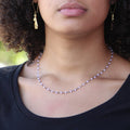 Ravenstone The Rose Quartz Bead Necklace | Silver Oxide