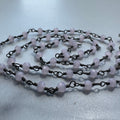 Ravenstone The Rose Quartz Bead Necklace | Silver Oxide