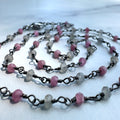 Ravenstone The Tourmaline & Labradorite Bead Necklace | Silver Oxide
