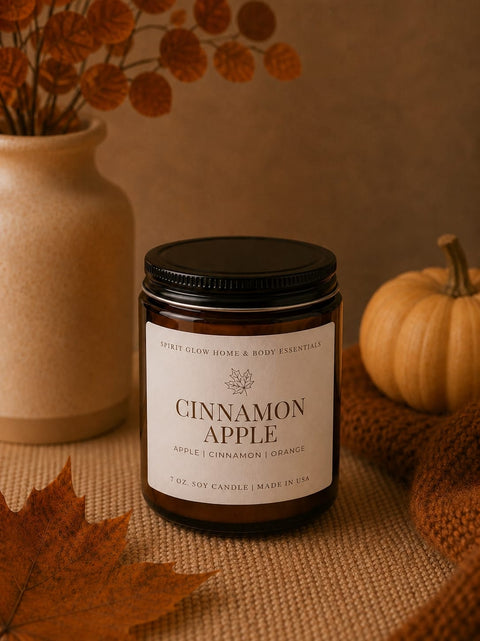 Spirit Glow Home & Body Essentials Cinnamon Apple Soy Candle