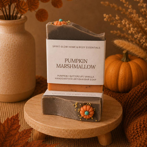 Spirit Glow Home & Body Essentials Pumpkin Marshmallow- Artisan Soap Bar