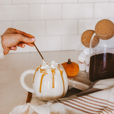 Sweet Water Decor Pumpkin Coffee Mug, Cream