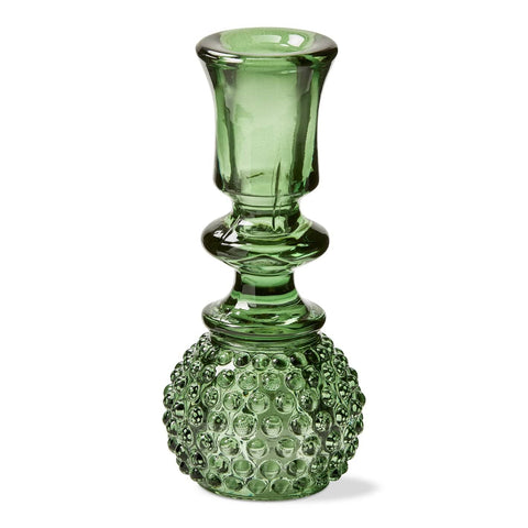 Tag Hobnail Glass Taper/Tealight Holder | Green