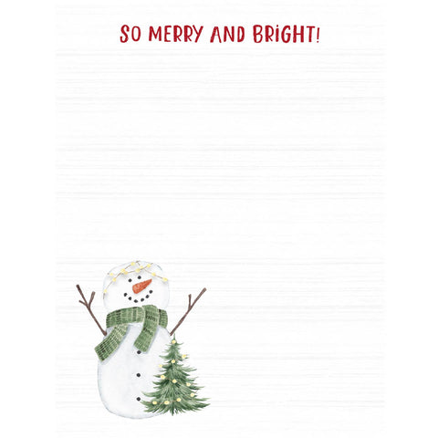 The Hearthside Collection So Merry and Bright! Snowman Notepad