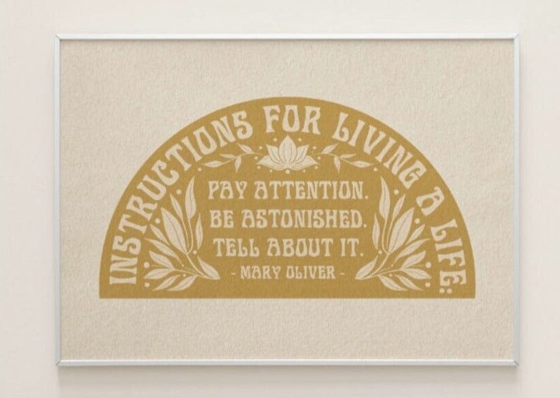 The SoulShine Co. Instructions for Living a Life Print (Mustard)