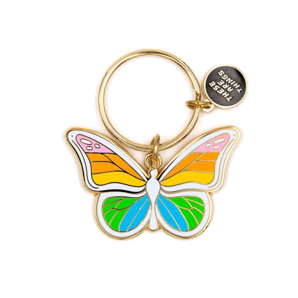 These are Things Rainbow Butterfly Enamel Keychain