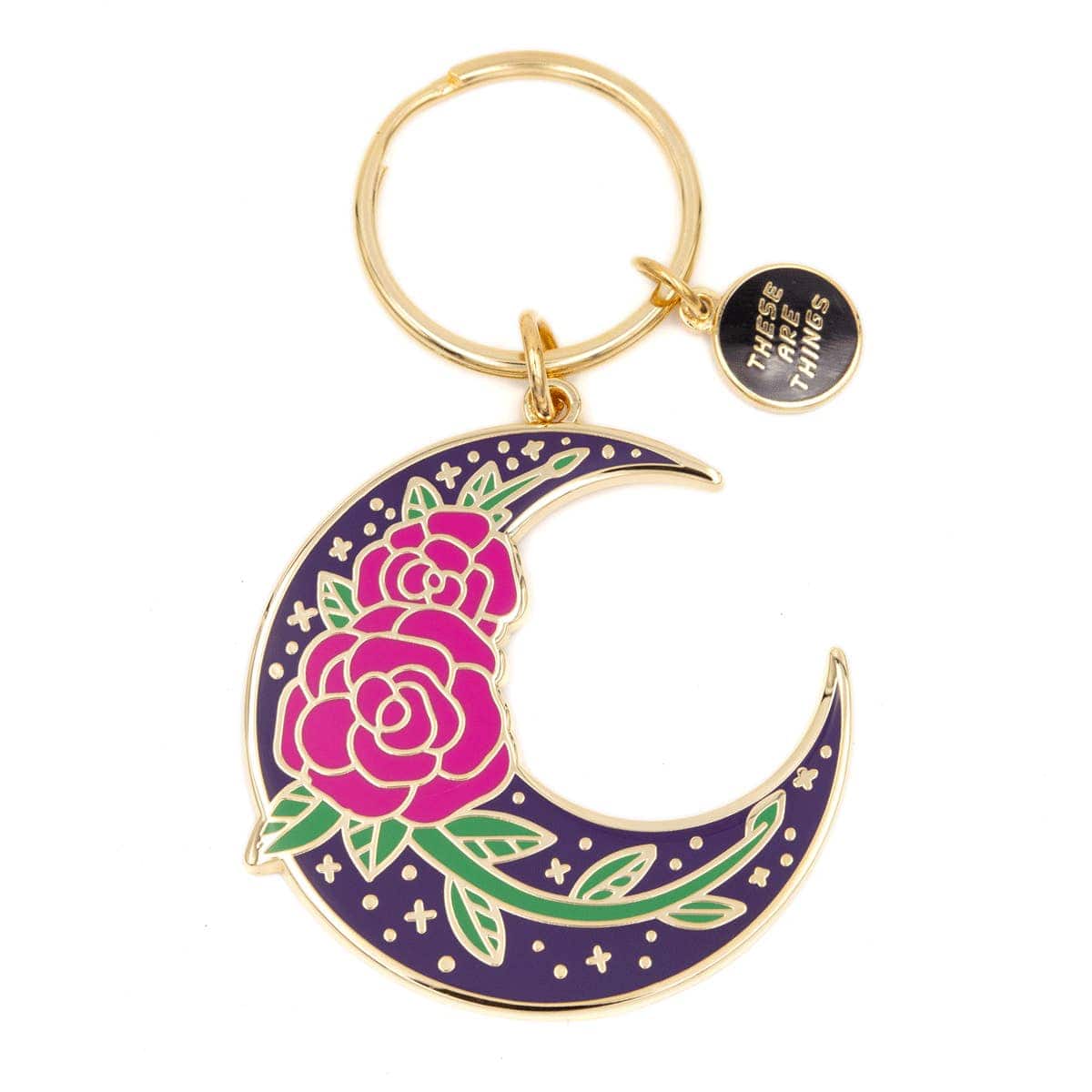 These are Things Rose Moon Enamel Keychain