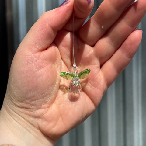 Woodstock Chimes Crystal Guardian Angel | Peridot