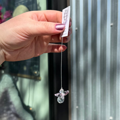 Woodstock Chimes Crystal Guardian Angel | Rose