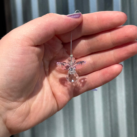 Woodstock Chimes Crystal Guardian Angel | Rose
