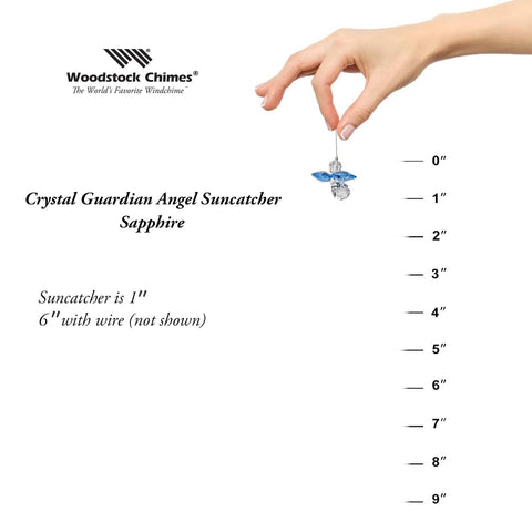 Woodstock Chimes Crystal Guardian Angel | Sapphire