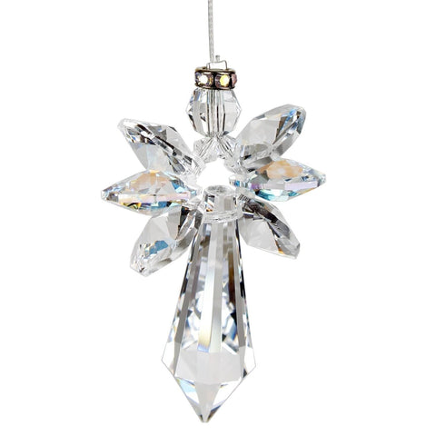 Woodstock Chimes Large Crystal Guardian Angel | Aurora Borealis