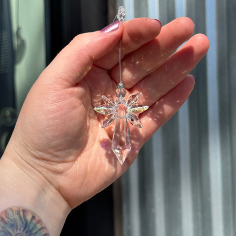 Woodstock Chimes Large Crystal Guardian Angel | Aurora Borealis
