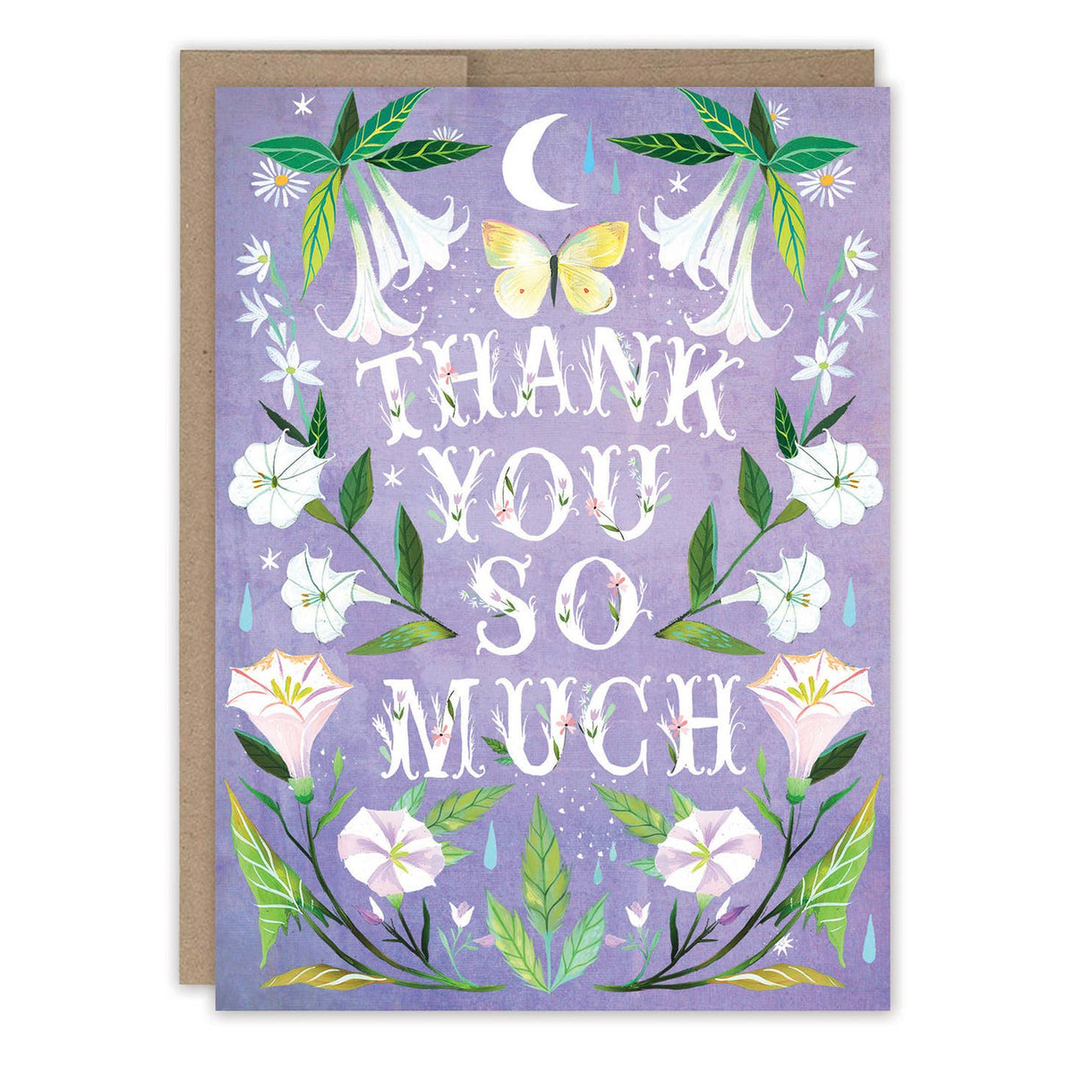 Biely &amp; Shoaf Lavender Moonflowers Thank You Card