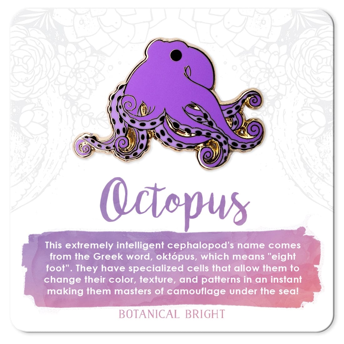 Botanical Bright Octopus Enamel Pin