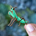 Botanical Bright Praying Mantis Enamel Pin