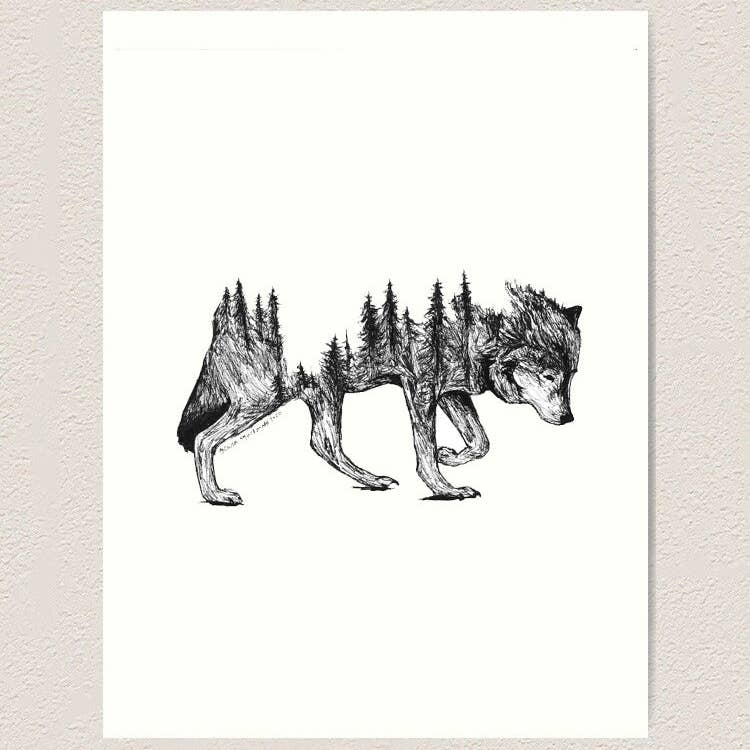 Ink By Olivia Lone Wolf Art Print