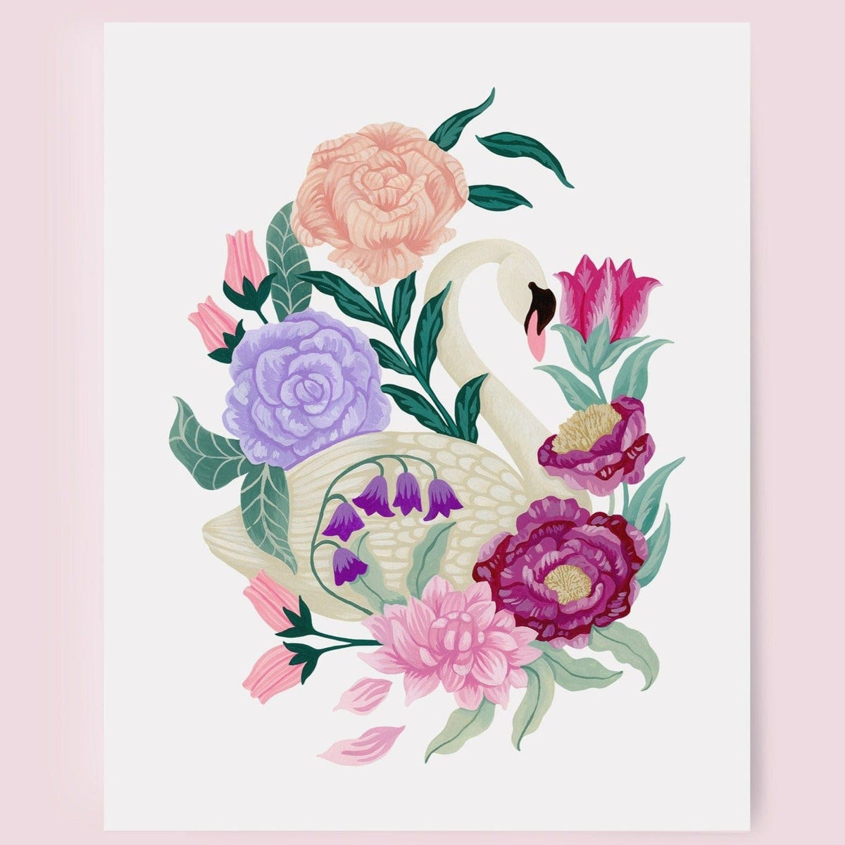 Mia Whittemore &quot;Swan Floral&quot; Art Print