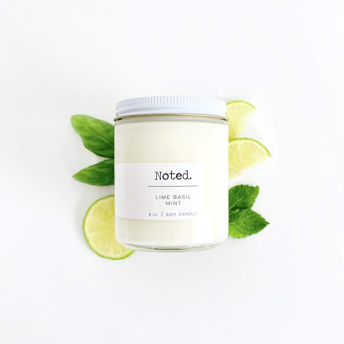 Noted Lime Basil Mint Jar Candle