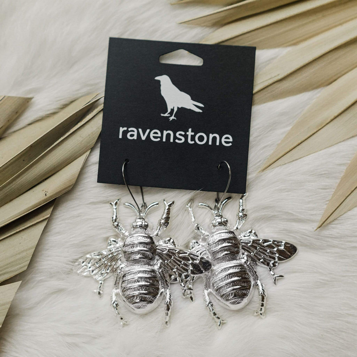 ravenstone The Big F&#39;ing Silver Bee Earrings