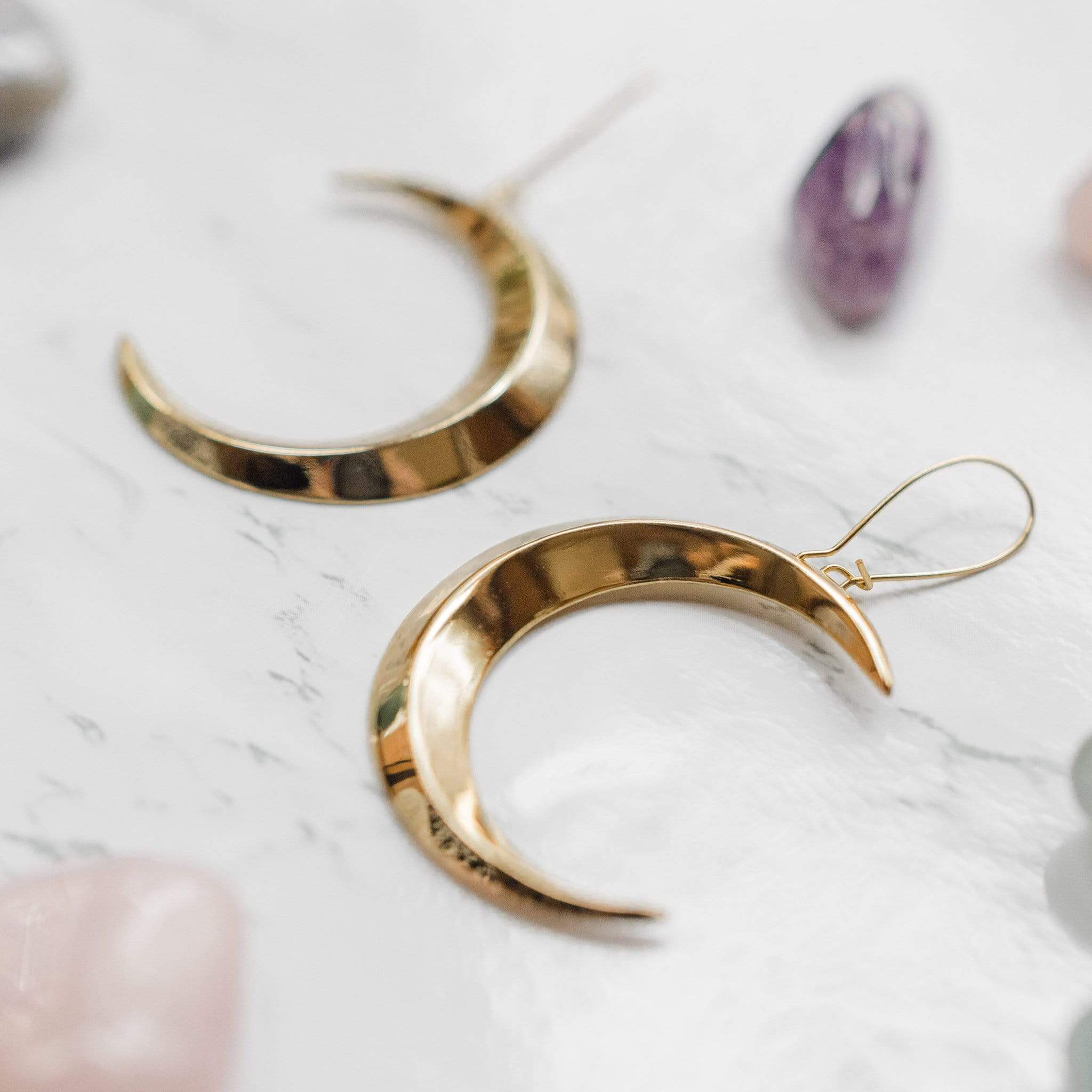 Sterling Silver Crescent Moon Earrings | Cross Jewellery UK