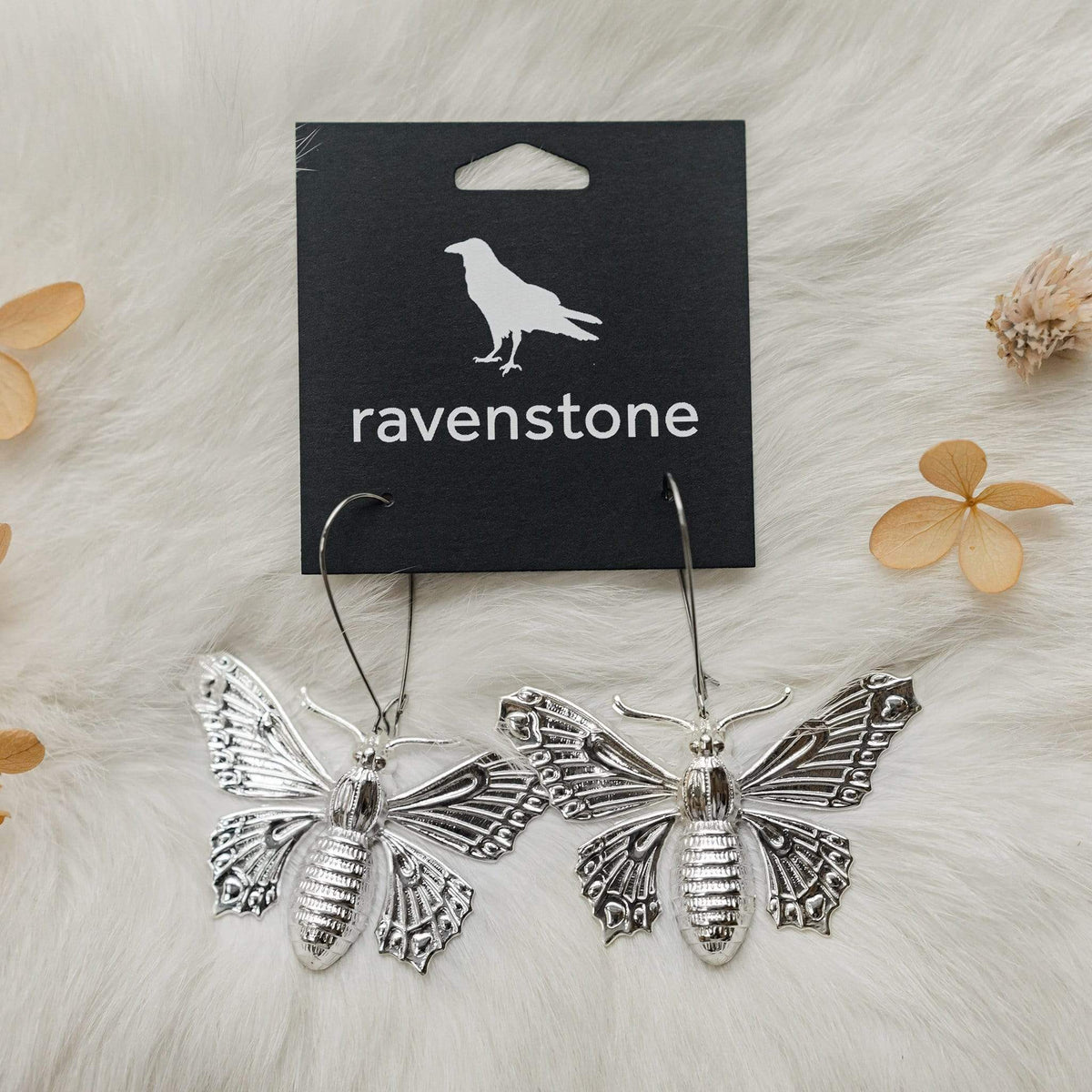 ravenstone The Big Silver Butterfly Earrings