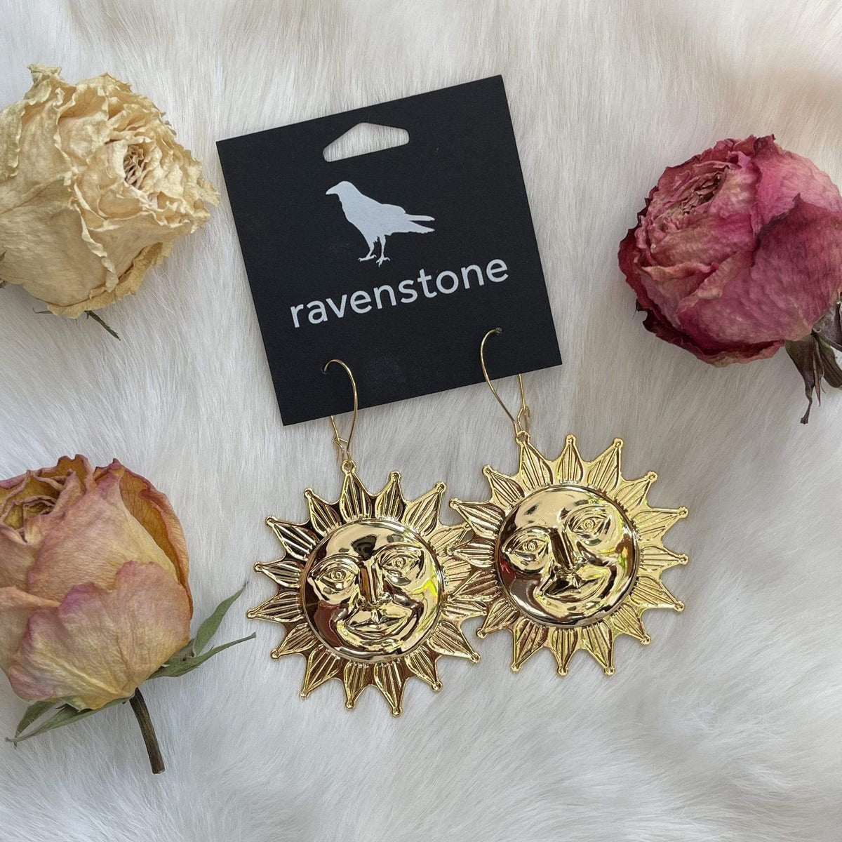 ravenstone The Giant Golden Sun Earrings