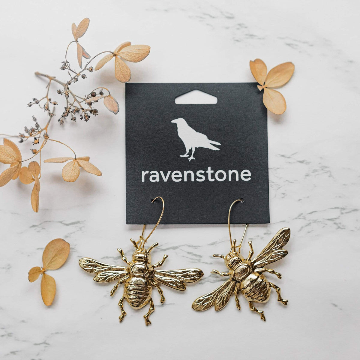 Ravenstone The Golden Bee Earrings