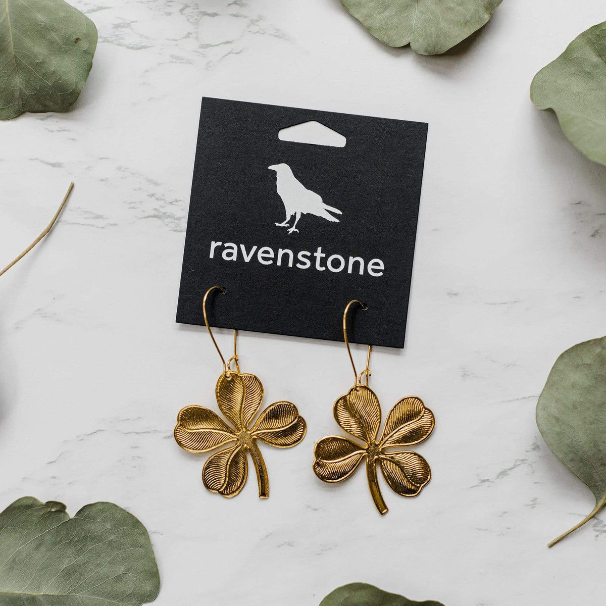 ravenstone The Golden Clover Earrings