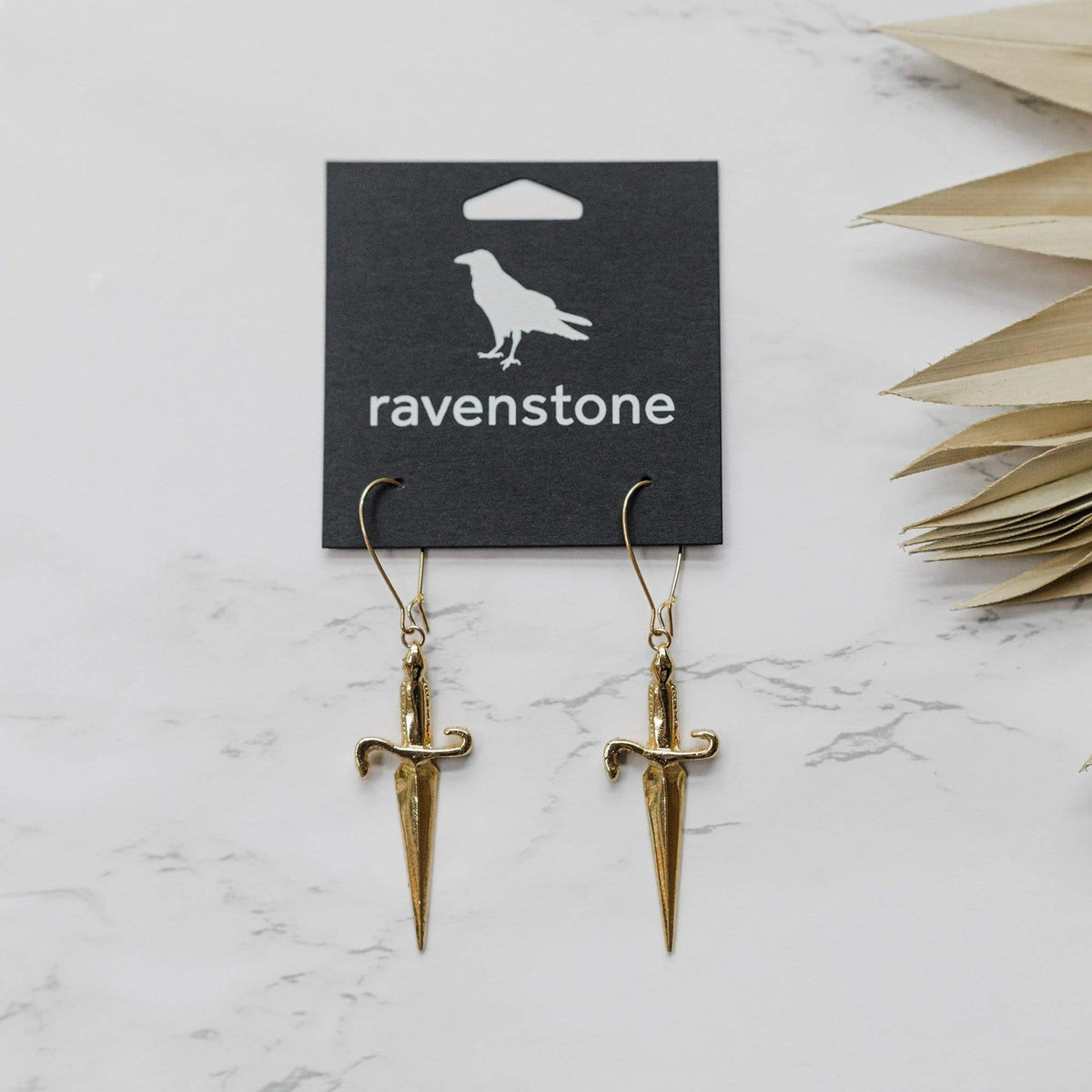 Ravenstone The Golden Dagger Earrings