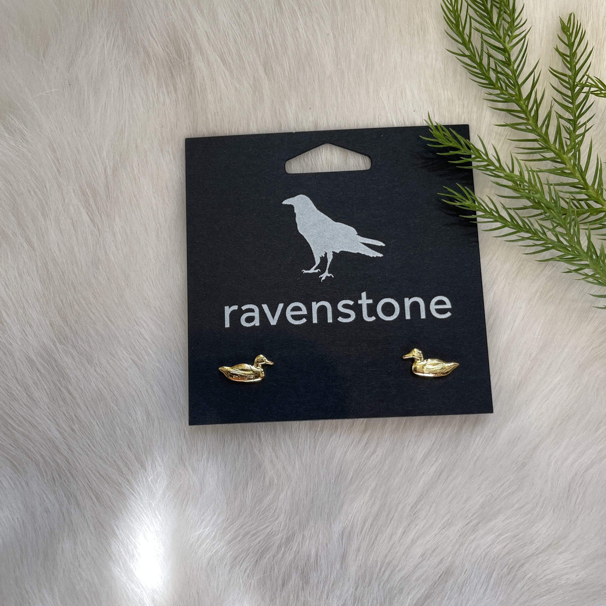 Ravenstone The Golden Duck Stud Earrings