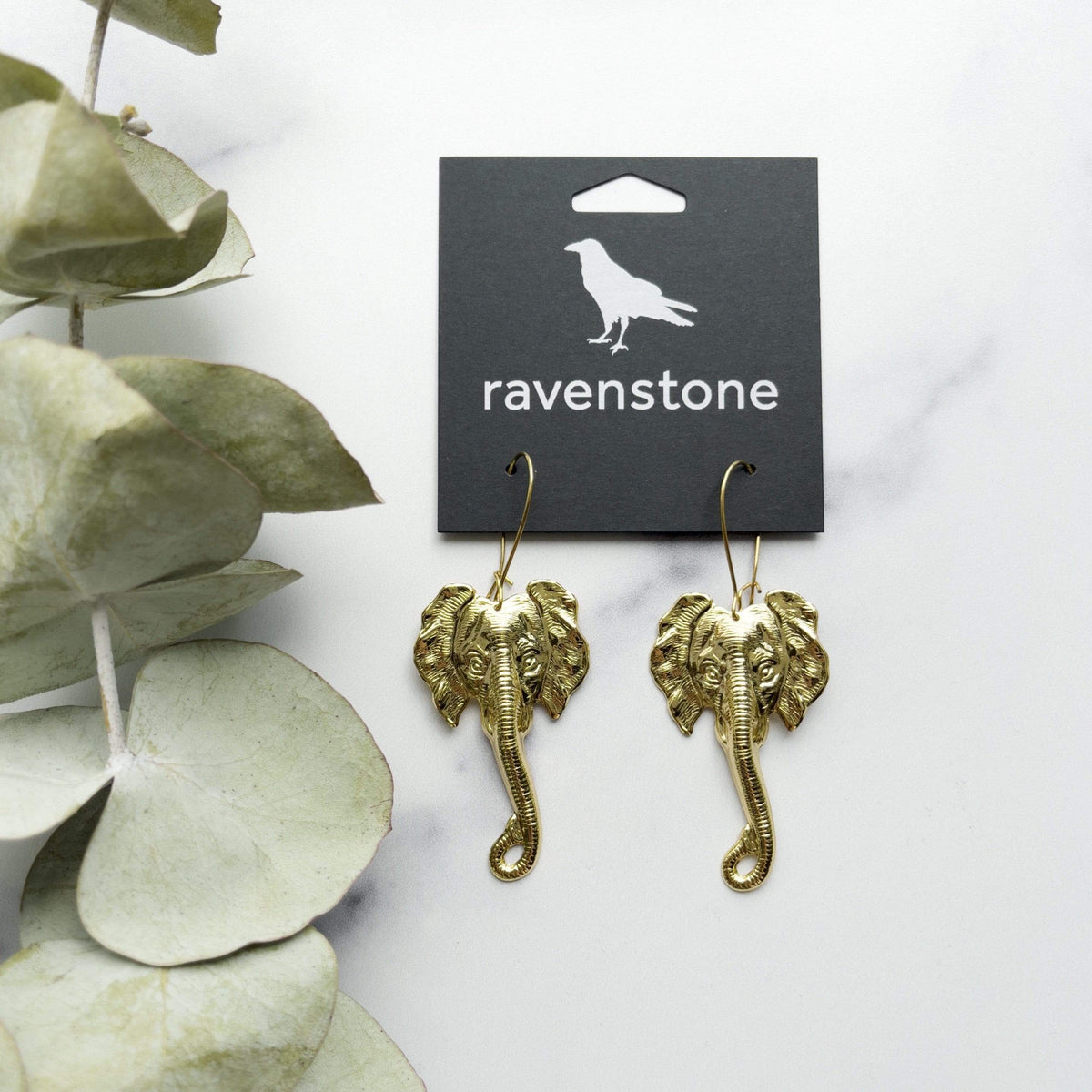Ravenstone The Golden Elephant Earrings