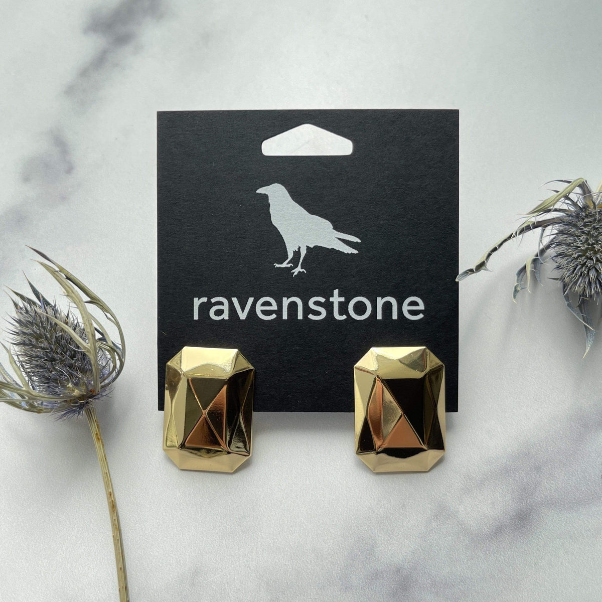 Ravenstone The Golden Gem Stud Earrings