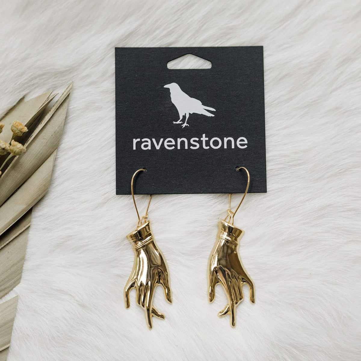 Ravenstone The Golden Hand Earrings