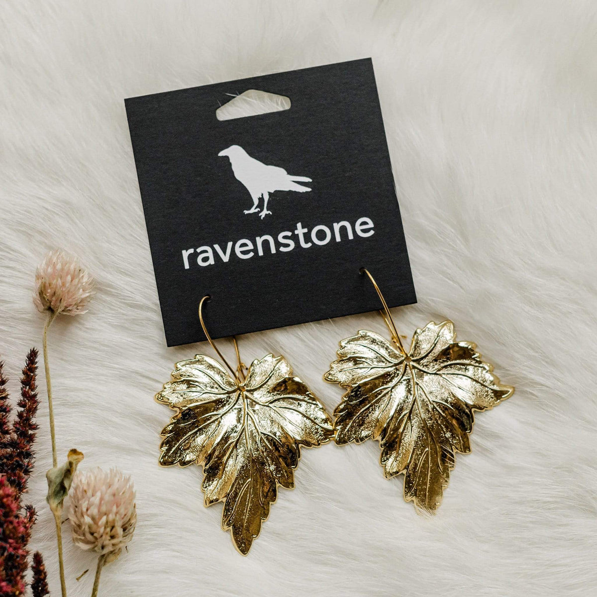 ravenstone The Golden Maple Leaf Earrings