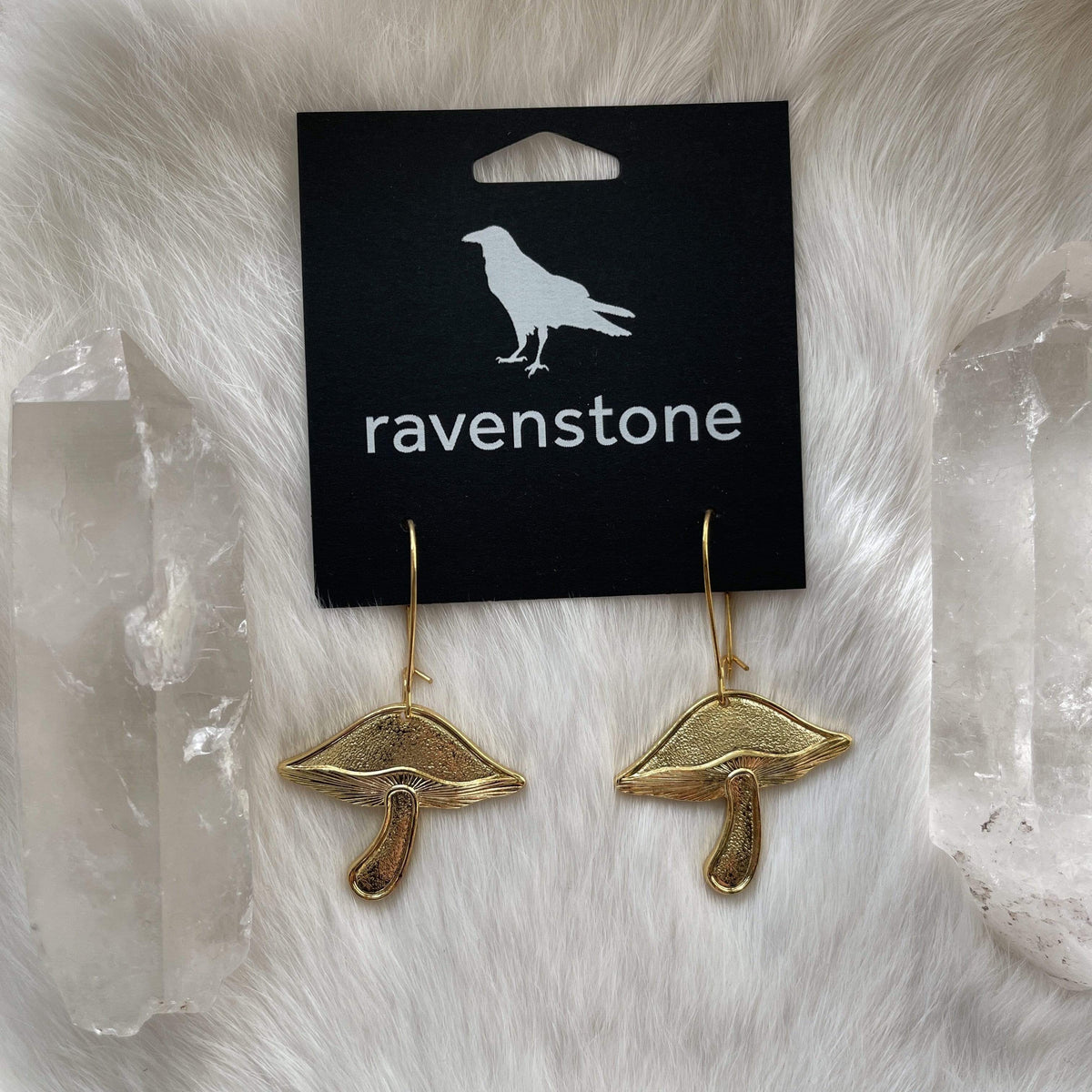 Ravenstone The Golden Shiitake Mushroom Earrings