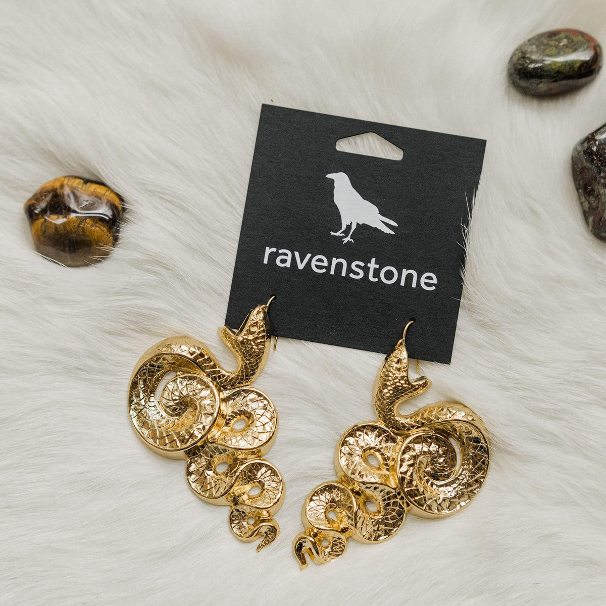 Ravenstone The Golden Slither Earrings