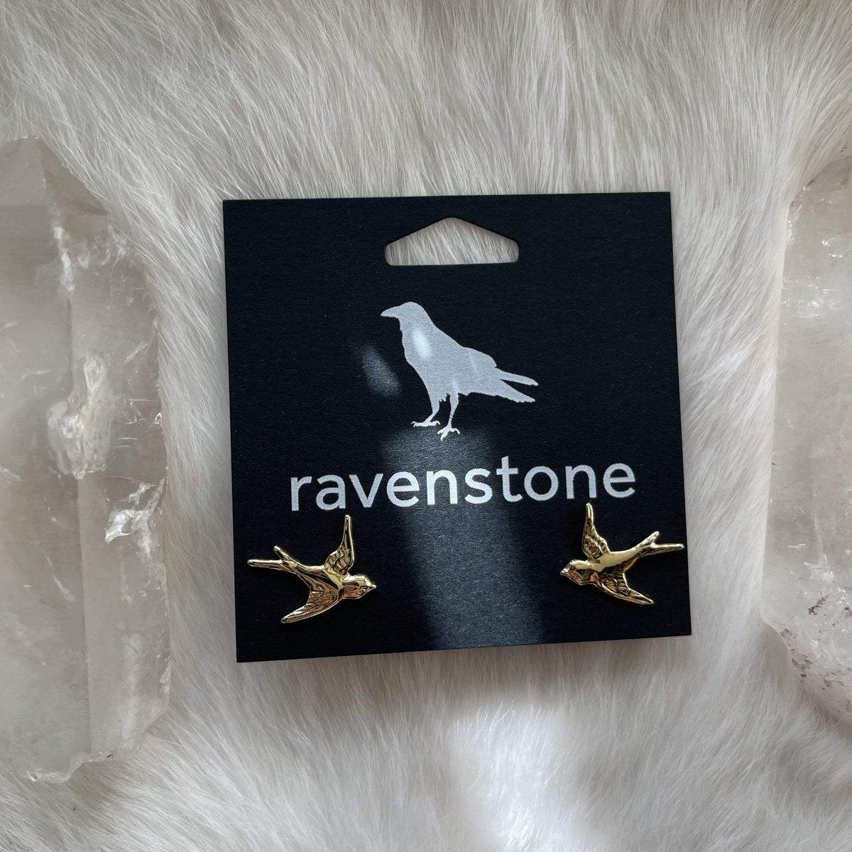 Ravenstone The Golden Swallow Stud Earrings