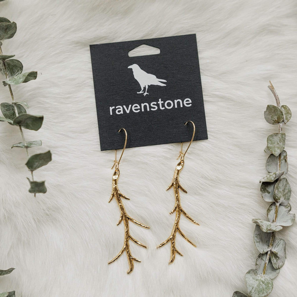 ravenstone The Golden Tree Branch Earrings