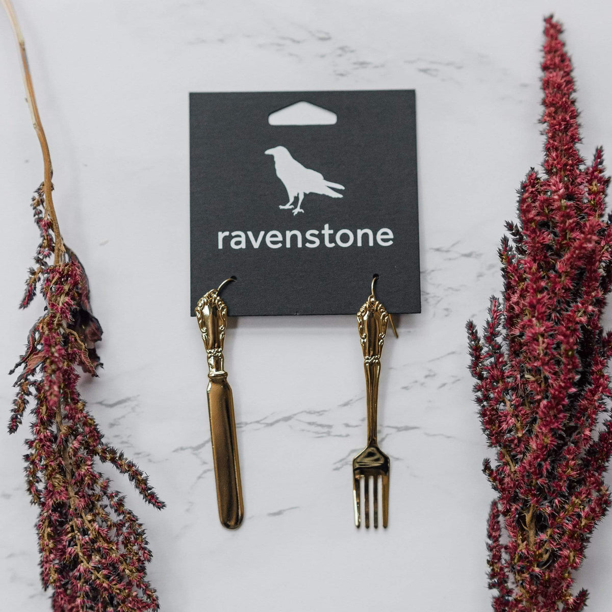 Ravenstone The Golden Utensil Earrings