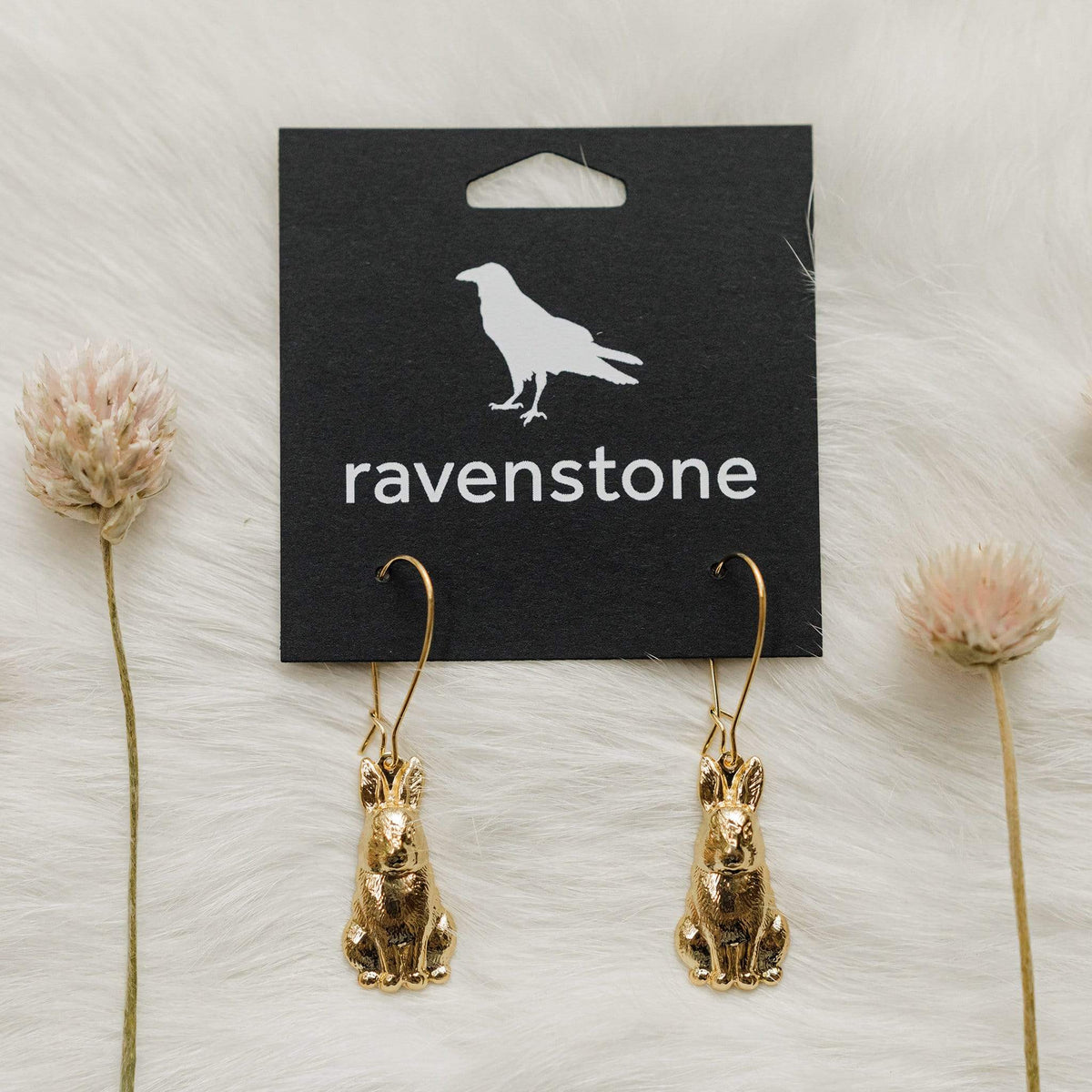 ravenstone The Little Golden Bunny Rabbit Earrings