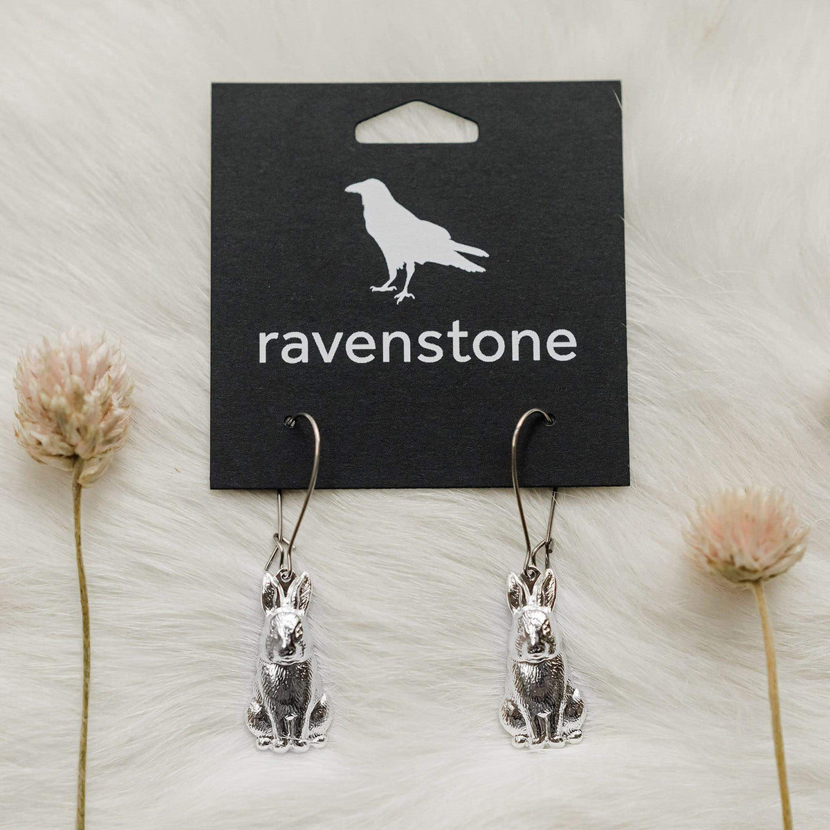 ravenstone The Little Silver Bunny Rabbit Earrings