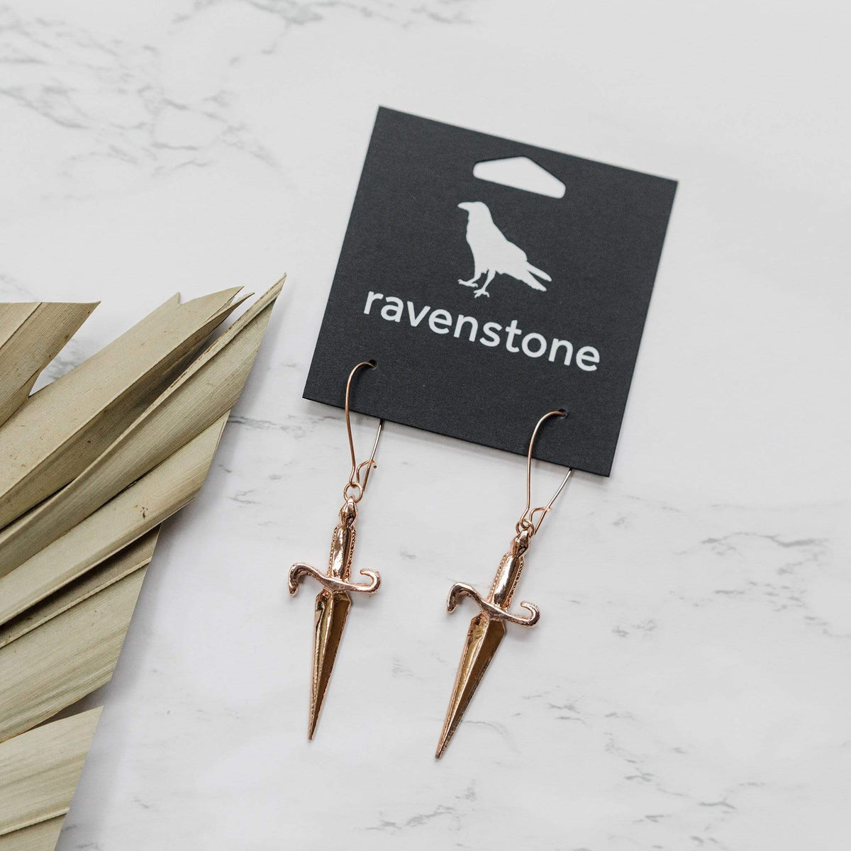 ravenstone The Rose Gold Dagger Earrings