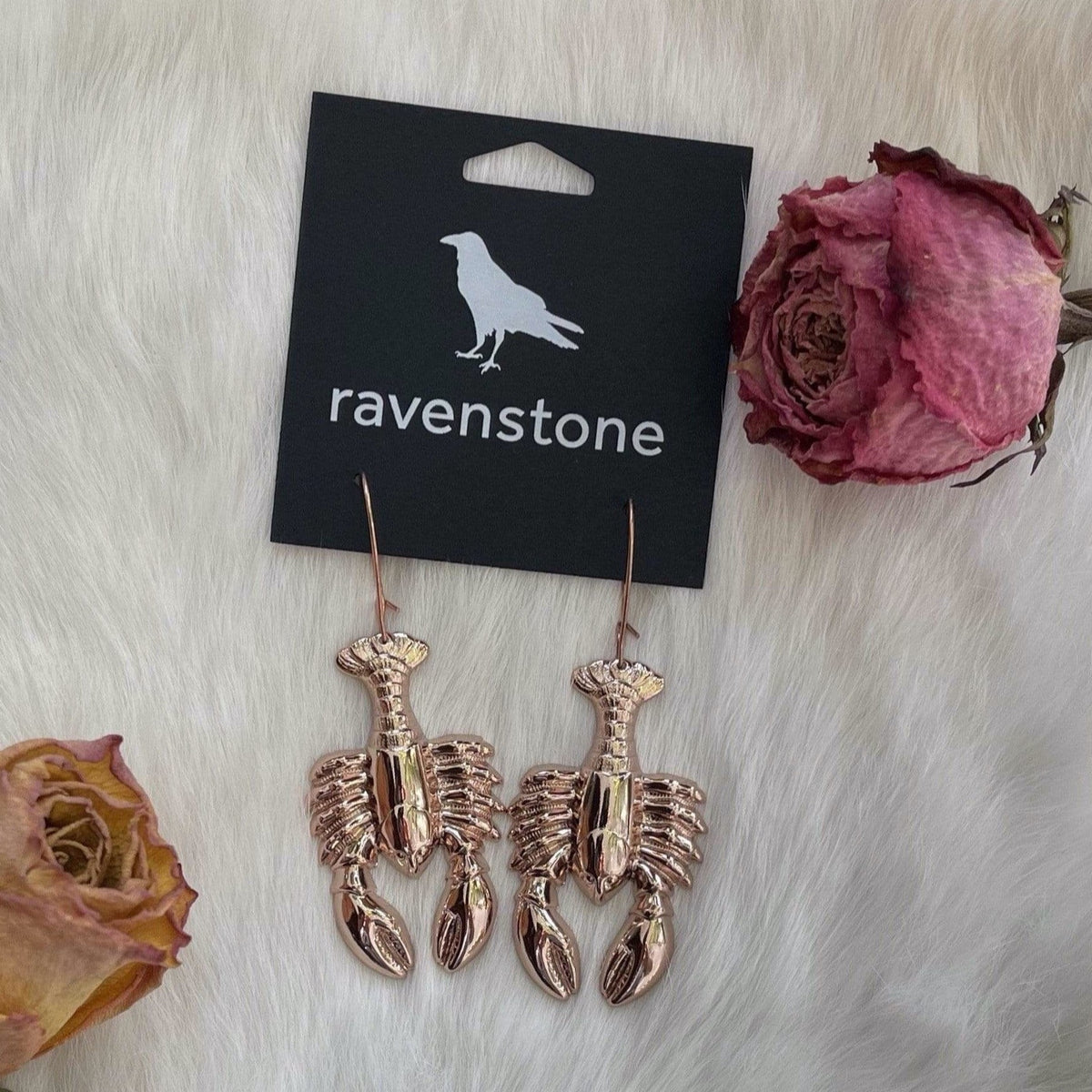 ravenstone The Rose Gold Lobster Earrings