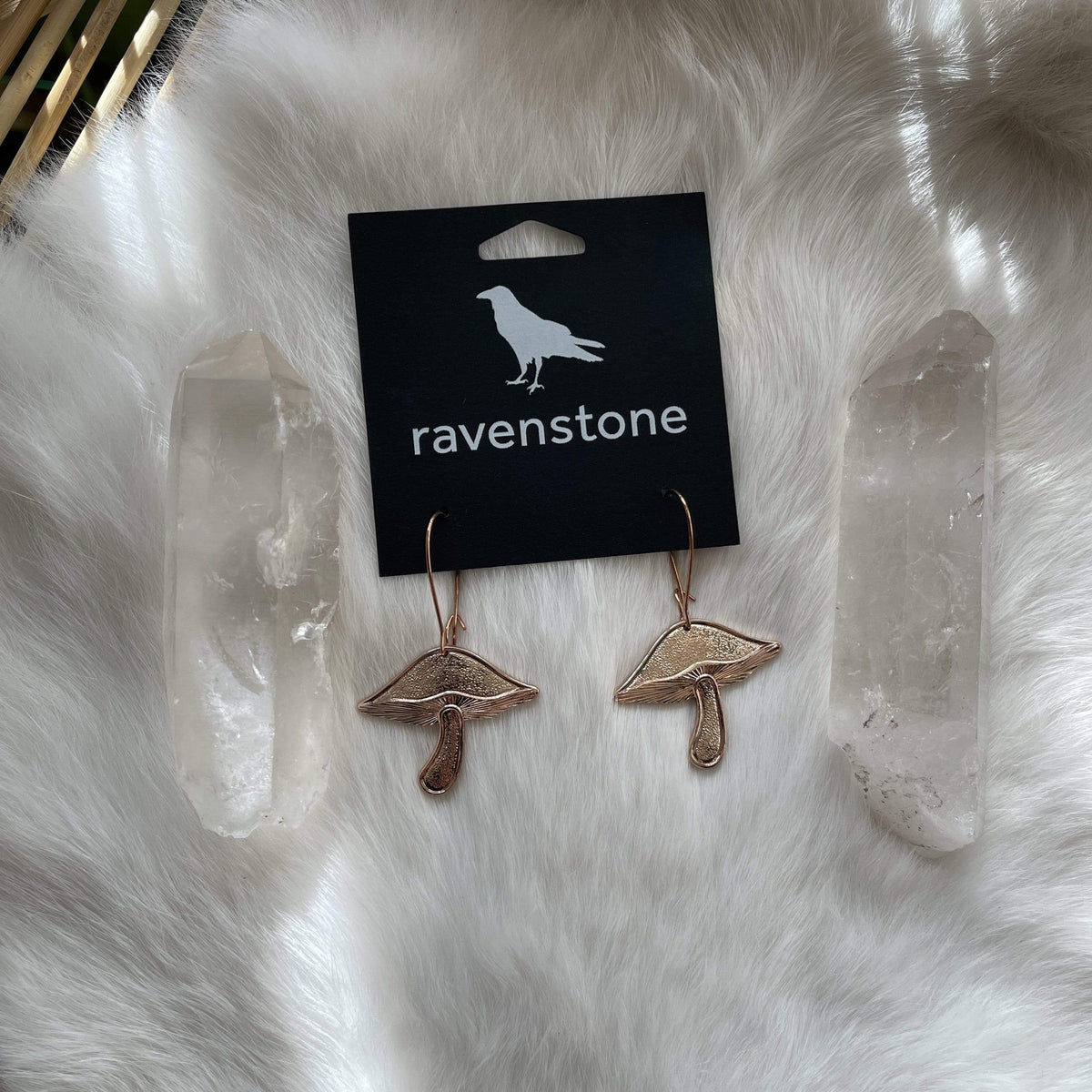 Ravenstone The Rose Gold Shiitake Mushroom Earrings