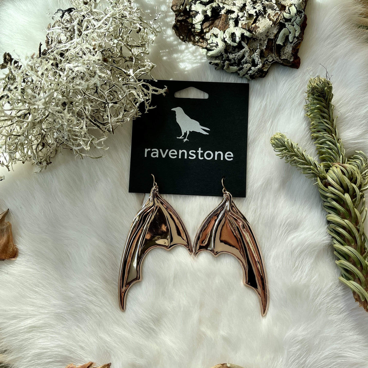 Ravenstone The Rose Gold Wing Earrings