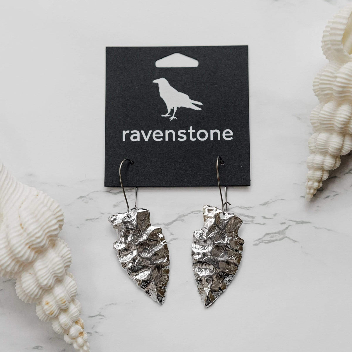 ravenstone The Silver Arrowhead Earrings