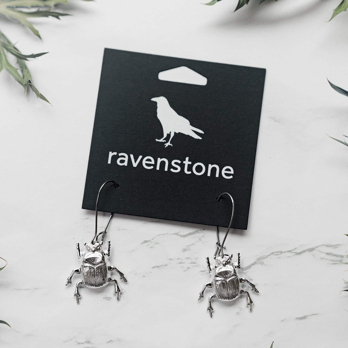 ravenstone The Silver Beetle Babe Earrings