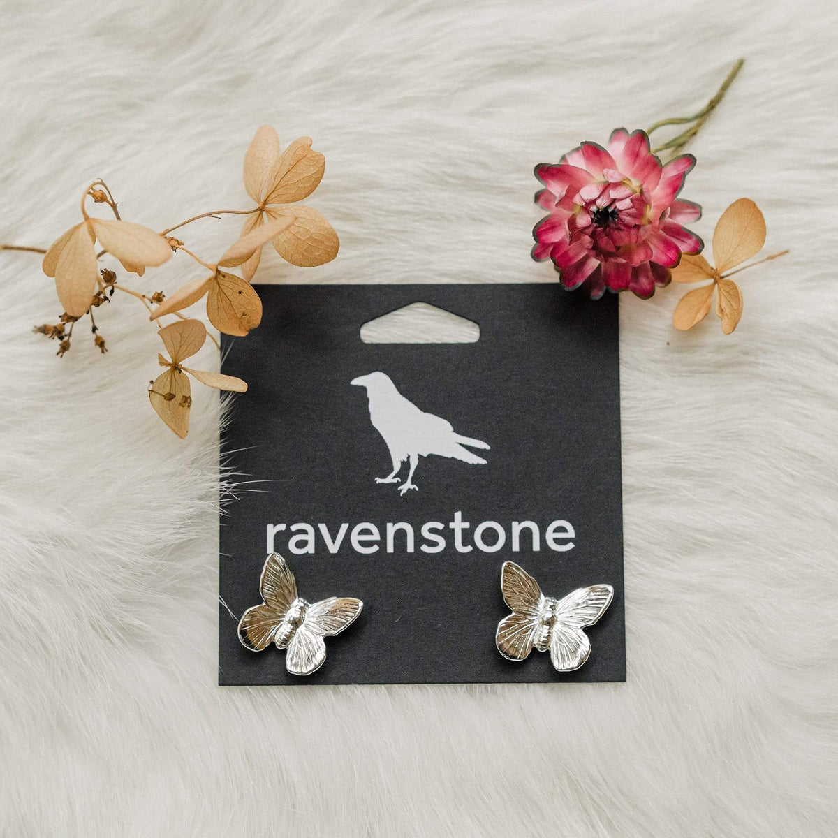 Ravenstone The Silver Butterfly Stud Earrings